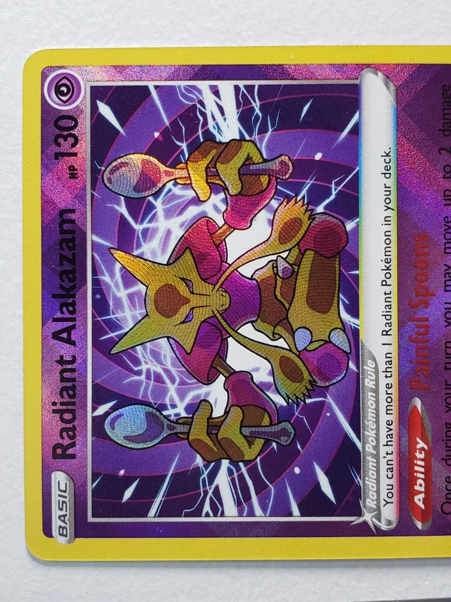 Radiant Alakazam - 059/195 Silver Tempest SHINY Holo Rare Pokemon - NM