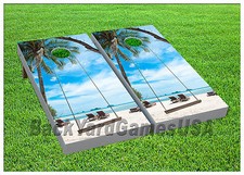 Swing at Beach CORNHOLE BEANBAG TOSS GAME w Bags Game Boards Digital Set 1017