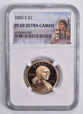2003-S PF69 UCam Sacagawea Dollar NGC Special Label