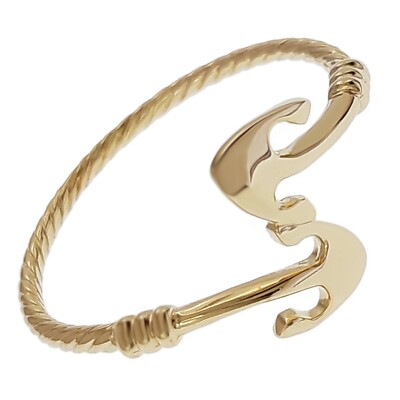 Bague Ancre Plaqué Or 18 carats - Taille 54 Disponible - Femme