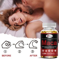 Organic Maca Root Capsules  120 Pills  Peruvian Maca Extract for Men  Women
