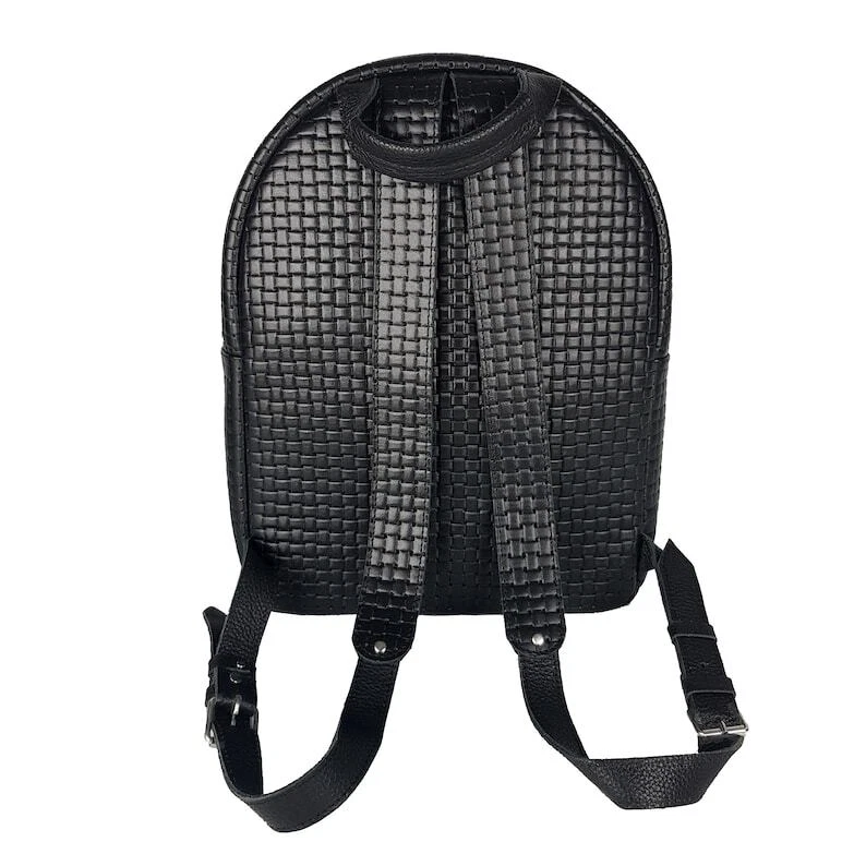 COACH Zaino donna fatto a mano VERA PELLE nero tessuto goffrato laidies bag