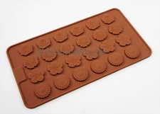 Flower Floral Chocolate Candy Silicone Cake Cupcake Decorating Mould Pan Button