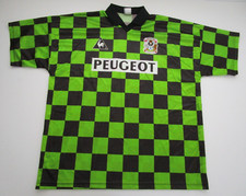 Large Coventry City Peugeot Le Coq Sportif jersey green black checker USA VTG