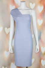NWT Sexy *ASOS* Ribbed ICE BLUE One Shoulder BODY CON Bandage COCKTAIL DRESS 6
