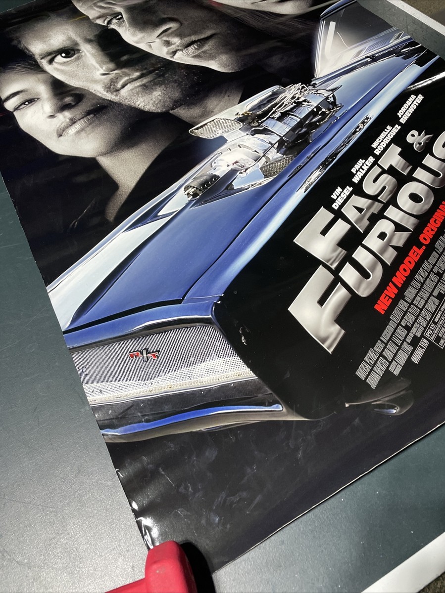 The Fast and The Furious Movie Poster 27x40 VIN Diesel Paul Walker