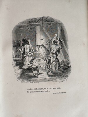 Gravur Fabeln von Florian Dessen JJ Grandville Le Herisson und die Lapins