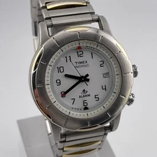 Timex Indiglo Watch Mens Date 39mm Case Stretch Bracelet Band Quartz Three Hands