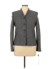 Nwt Chaps Women Gray Wool Blazer 14