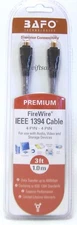 BAFO Premium IEEE 1394 Firewire / Sony i.LINK Cable 3FT 4/4 4 Pin To 4 Pin
