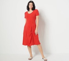 Truth + Style Regular Drape Jersey Cap Sleeve Dress - Red - Size 2X *NEW*