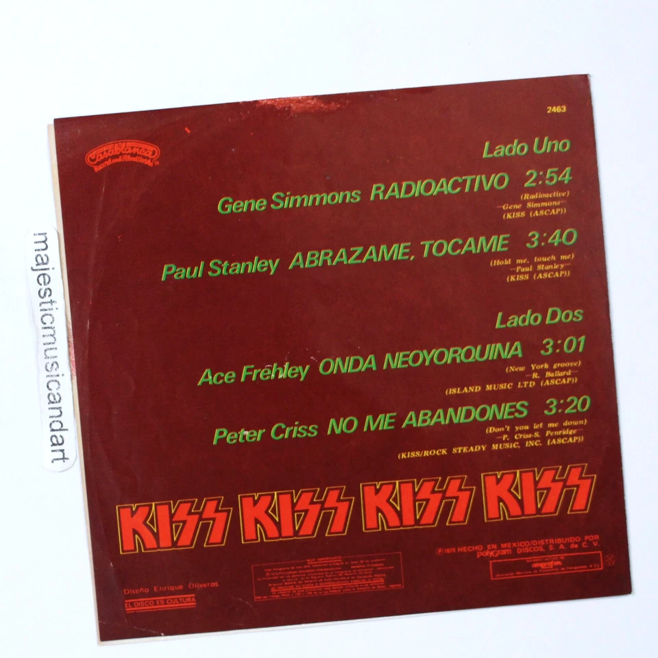 ORIGINAL 1979 KISS NEW YORK GROOVE EP 7" VINYL 45 ACE FREHLEY - Image 4 of 4