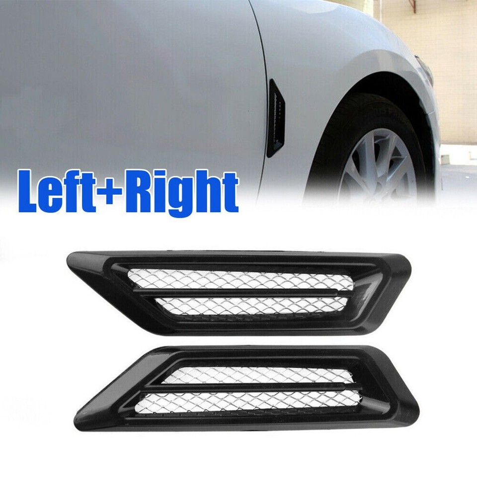 4x Universal Black Auto Car Accessories Side Air Flow Vent Fender Decor