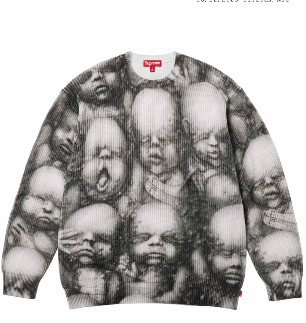 Supreme H.R. Giger Sweater Multicolor Baby F/W 23 Size Large