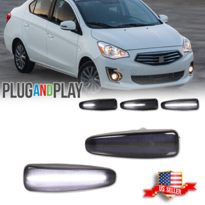 Sequential White LED Front Side Marker Lights For Mitsubishi Lancer Evo X Mirage