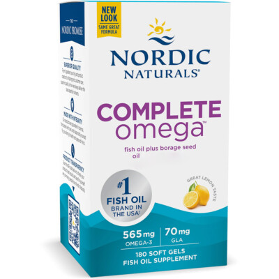 Nordic Naturals, Complete Omega, 565mg Omega-3 plus 70mg GLA, Zitrone, 180