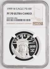 1999-W Platinum American Eagle $100 NGC PF70 ULTRA CAMEO -LIVE - NEW CERT!! 1ozt 1903.50 per troy oz