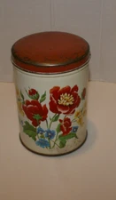 Vintage PARMECO  Parker Metal Dec. Co. Variety Of Flowers Multicolors Tin