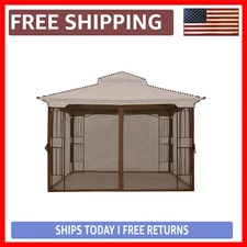 Brown Mosquito Screen Walls for 10x10 Gazebo - Zippered Convenience