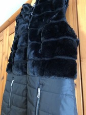 Heine Steppweste Kunstfellweste 44 schwarz NEU