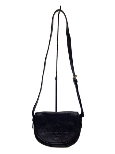 LOEWE Shoulder Bag Leather BLK 340912 Madrid 1846 Used