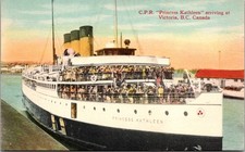 CPR Princess Kathleen Ship Victoria BC Canada Postcard
