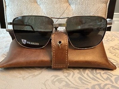 NEW AMERICAN OPTICAL AIRMAN LIGHT BRONZE POLARIZED AUTHENTIC SUNGLASSES 56-15