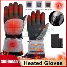 Heated Gloves Electric Rechargeable Battery Hand Warm Windproof Thermal Winter