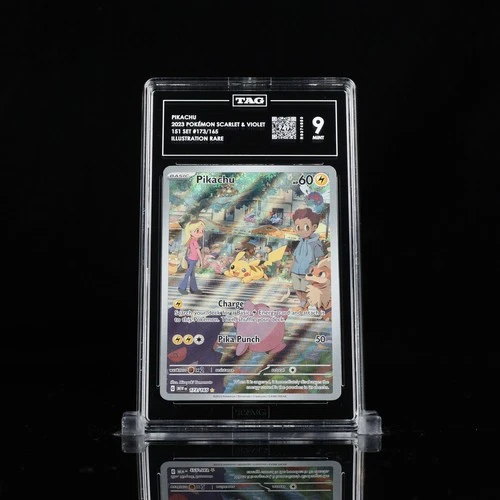 🔥 Pikachu 173/165 TAG 9 GEM MINT SV 151 Score 949 🔥