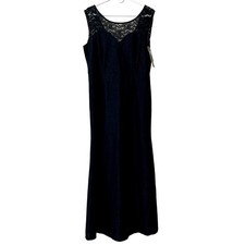New Miusol Maxi long lace sheer sweet heart neckline classic stretch dress L