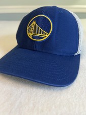 Golden State Warriors Hat Team Logo Patch Blue Trucker Mesh Snapback ‘47 Brand
