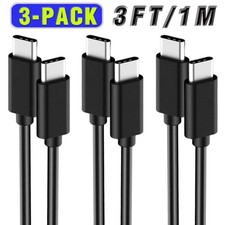 3-Pack 3ft USB-C to USB-C Fast Charger Cable Cord For Samsung S21 Plus Ultra FE