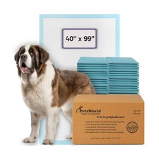 PETSWORLD Mega-Sized Dog Pee Pads 40" x 99"   4XL Gigantic Pet Piddle Pa