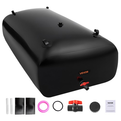 #ad VEVOR Water Storage Bladder 87 Gal PVC Collapsible Portable Water Tank Black $46.99