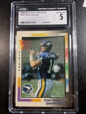 BRAD JOHNSON 1992 WILD CARD #427 MINNESOTA VIKINGS RC ROOKIE SB CHAMP . rookie card picture