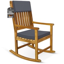 CASARIA® Schaukelstuhl Gartenstuhl Holz 160kg Belastbar 76x107cm Armlehne Garten