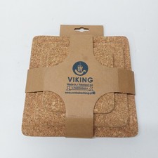 3Pc Viking Portugal Cork Trivet Set Hot Pad Plants Square