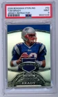 Tom Brady 2008 Bowman Sterling REFRACTOR Game Worn Jersey /199 Patriots PSA 9