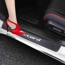 Xiter For Honda Accord 2012-2025 Carbon Fiber Leather Car Door Sill Scuff Pla...