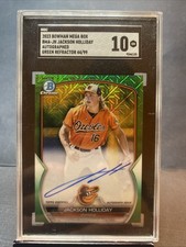 2023 Bowman Megabox- Jackson Holiday- Green Mojo Autograph /99 (RC) #BMA-JH