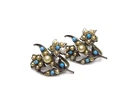 Vintage Turquoise Pearl Earrings Costume Jewelry