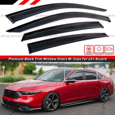 FOR 2023-25 HONDA ACCORD 11TH GEN BLACK TRIM WINDOW VISOR RAIN GUARD WITH