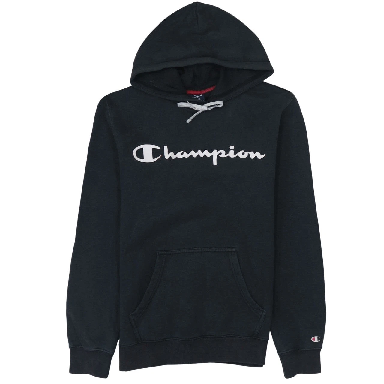 Champion Men’s Black Pullover Hoodie Small Logo Athletic Fleece
