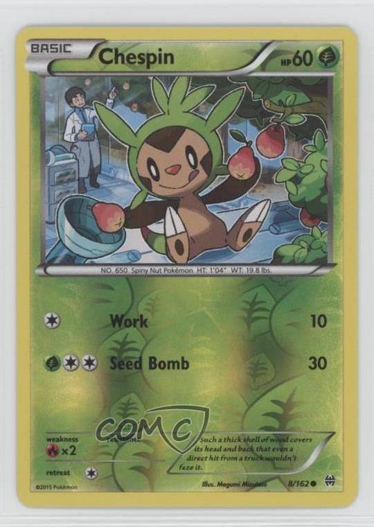 Chespin Reverse Foil Pokémon XY BREAKthrough #8