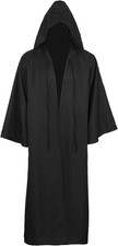 Men Tunic Hooded Robe Cloak Knight Gothic Fancy Dress Halloween Masquerade Cospl