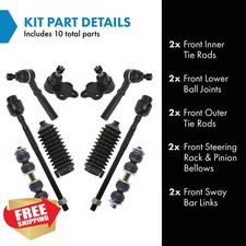 TRQ Front Steering Suspension Kit Ball Joint Rack Bellow Tie Rod Cavalier Sun...