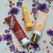 LanoLips 101 Ointment/101 Uses-Rose Gold/Peach Plus Burt's Bees Beeswax Lip Balm
