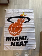 Vintage Miami Heat NBA Team Flag 42  x 28" White Hot NBA basketball