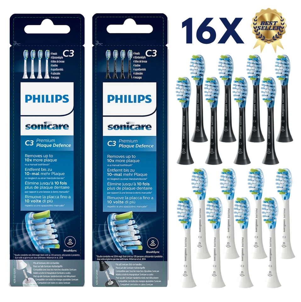 NEU Original Philips Sonicare C3 Premium Plaque Bürstenköpfe für Schallzahnbürst