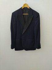 Suitsupply Navy Silk VBC Wool Lazio Peak Lapel Tuxedo Jacket Blazer 40S ,EU 50